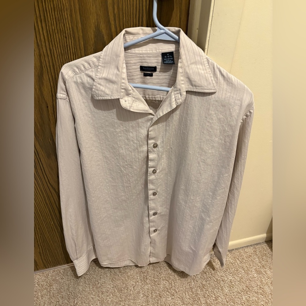 Van Heusen Gray Button-Up Men’s Dress Shirt